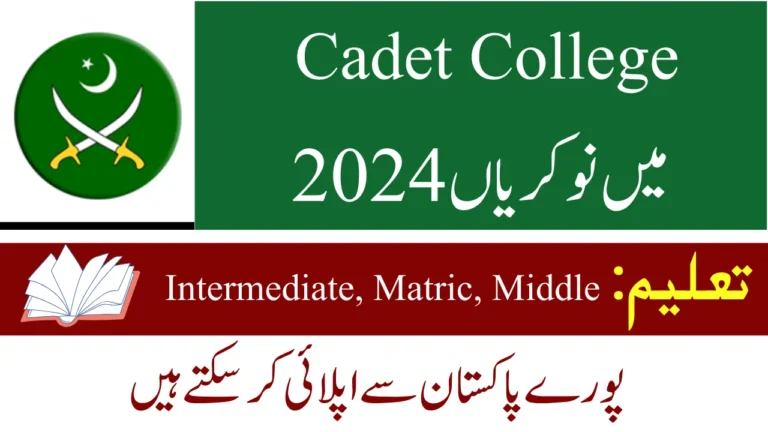 Latest Cadet College Choa Saiden Shah Jobs 2024